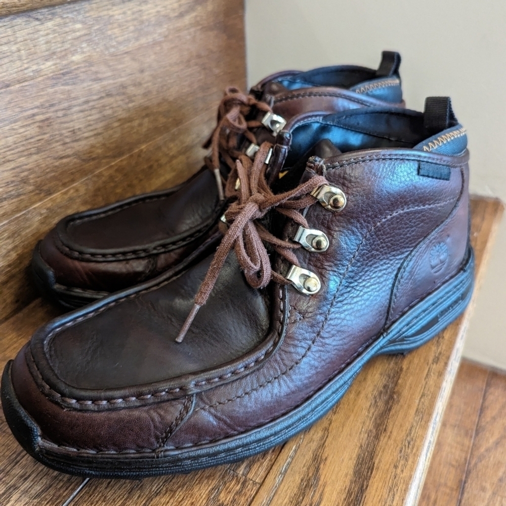 Timberland Boots Mens size 9 Chukka Brown Leather Ankle Top Lace Up - Picture 14 of 14